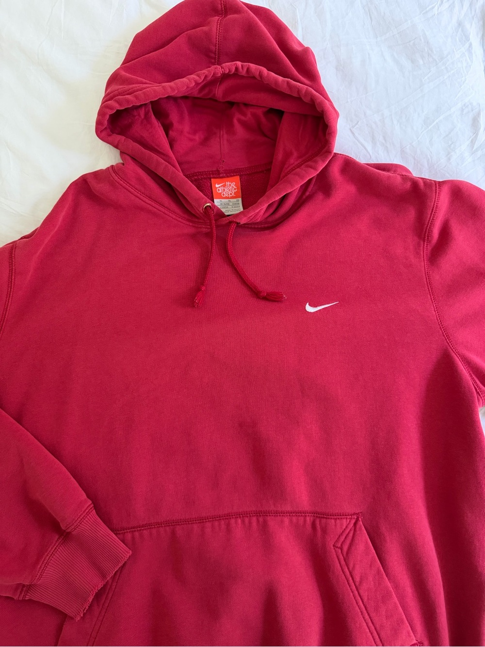 Nike Men's Distressed Red Pullover Hoodie